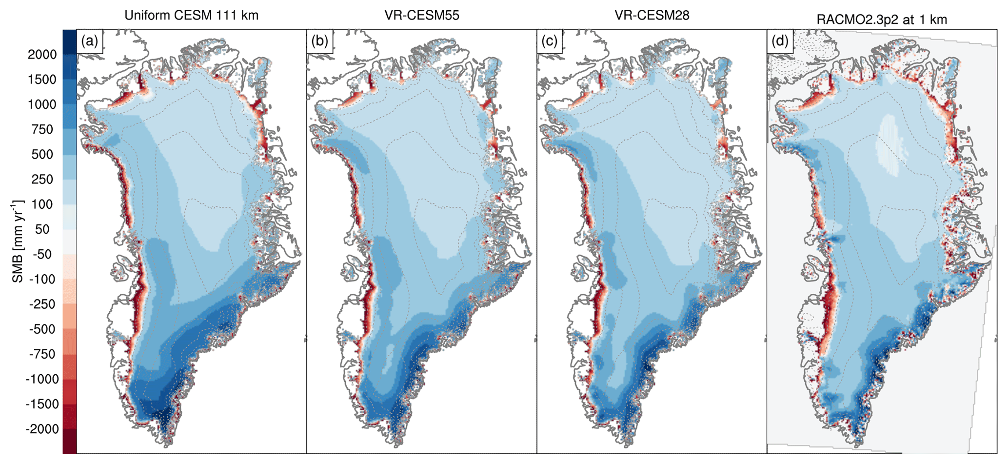 TC - Regional grid refinement in an Earth system model: impacts the simulated Greenland surface mass balance