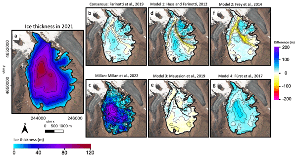 TC - Brief communication: Measuring and modelling the ice thickness of the  Grigoriev ice cap (Kyrgyzstan) and comparison with global datasets
